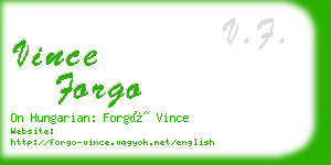 vince forgo business card